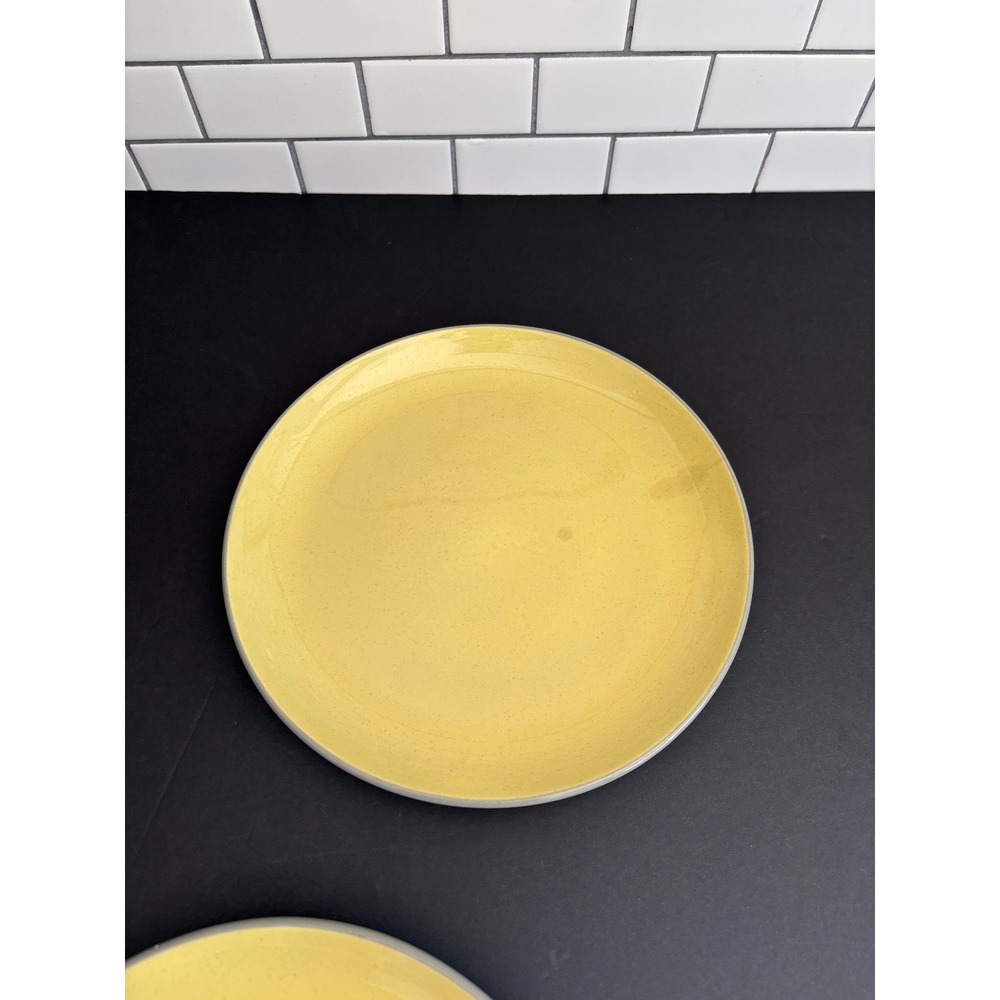 Homer Laughlin Vintage Stone China Yellow Dinner Plates Set of 2 USA 10 Inch - Picture 5 of 9